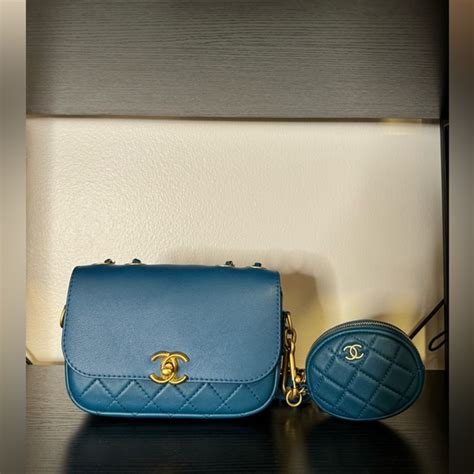 chanel blue coin|CHANEL Calfskin Quilted Multi Pouching Flap And Coin Purse .